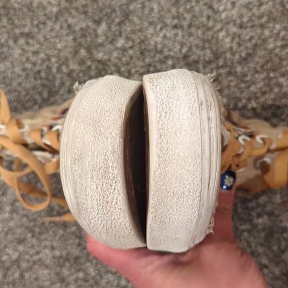 VANS SK7 Off the Wall NEW Mens Hi-Top Taupe Raised Lightning Bolt Sneakers-sz. 7 - Picture 4 of 7